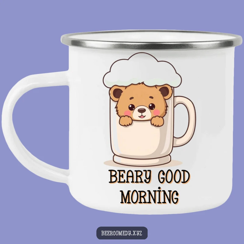 Funny Bear Cub Camping Mug: Durable Mug with Peek-a-Boo Cub, Great Funny Gift