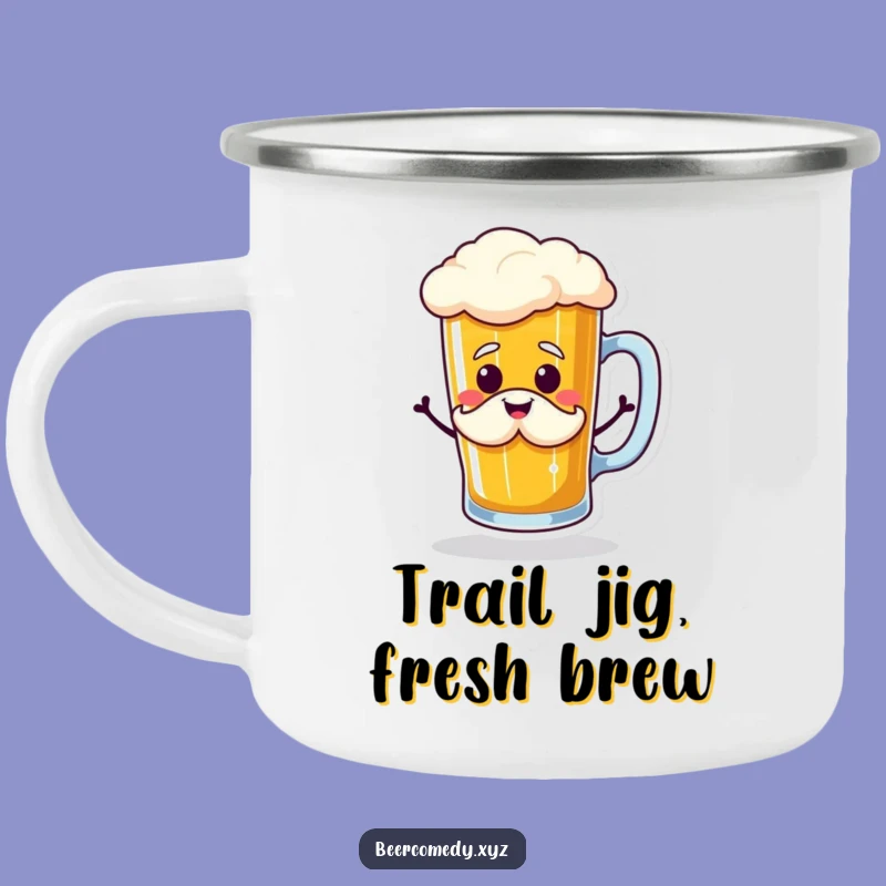 Funny Beer Mug Jig Camping Mug: Happy Foam Mustache Brew for Outdoors, Perfect Gift!