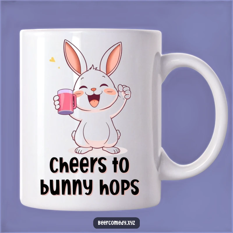 Funny Rabbit Toast Mug: Joyful Bunny Raising Drink, Perfect Funny Gift