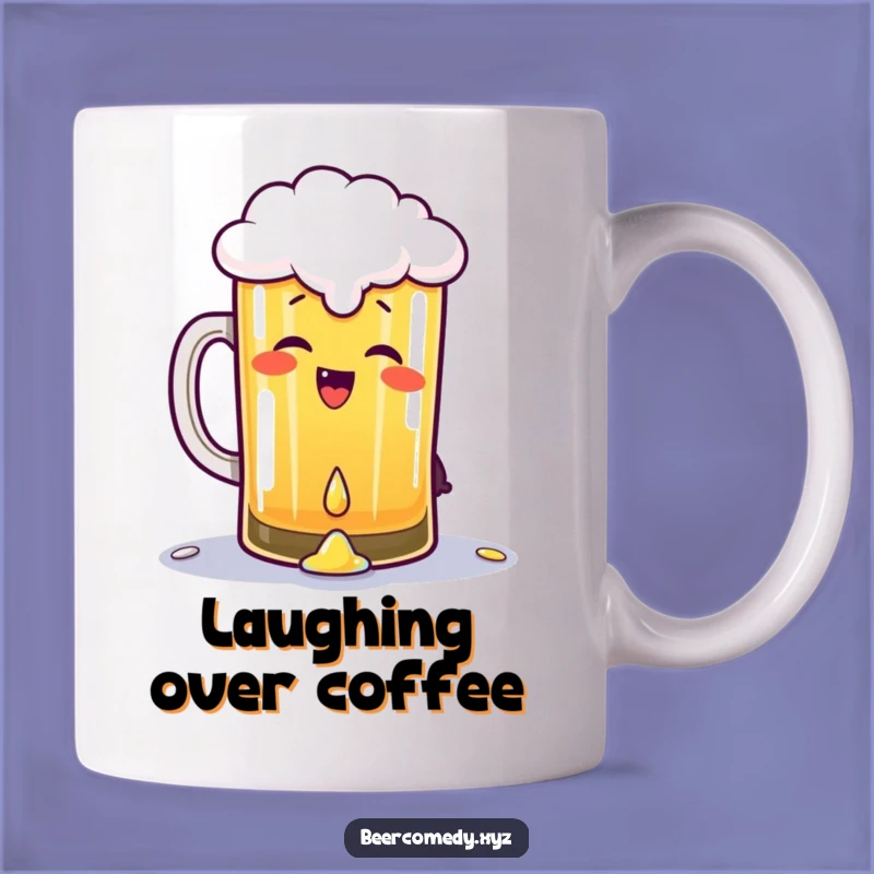 Funny Giggling Beer Pint Mug: Spilling Joyful Drops, Perfect Gift!