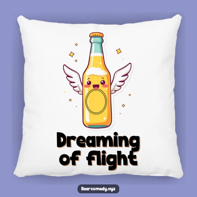 Funny Flying Beer Bottle Pillow: Cozy Wings for Soaring Dreams, Perfect Gift!
