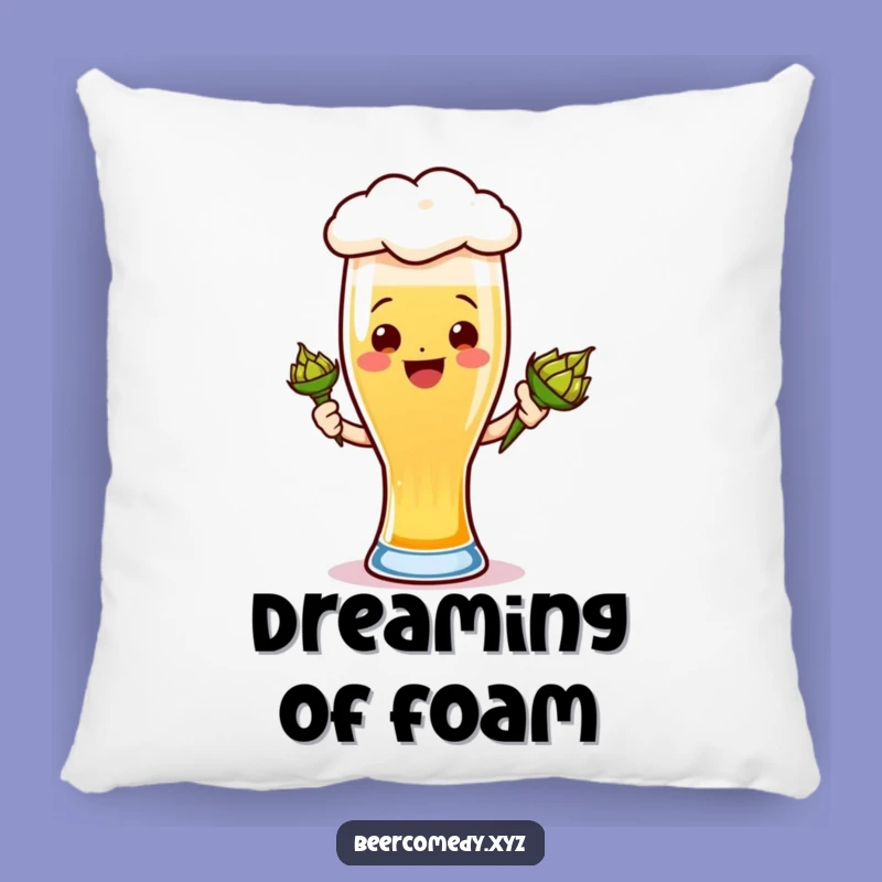 Funny Joyful Ale Glass Pillow - Cute and Comfy Beer-Themed Accent Pillow