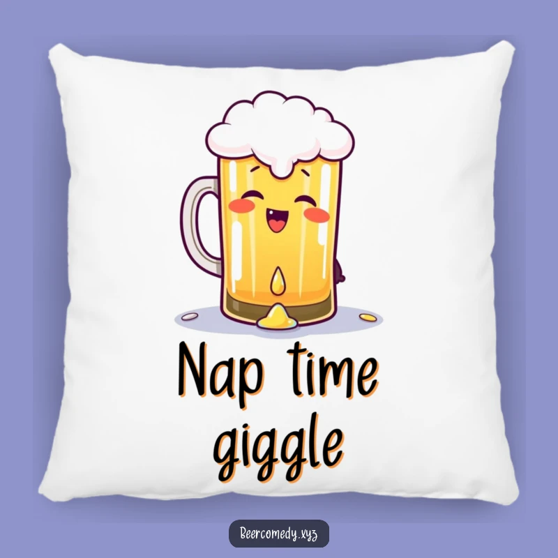Funny Giggling Beer Pint Pillow: Cozy Spills for Sweet Dreams, Perfect Gift!