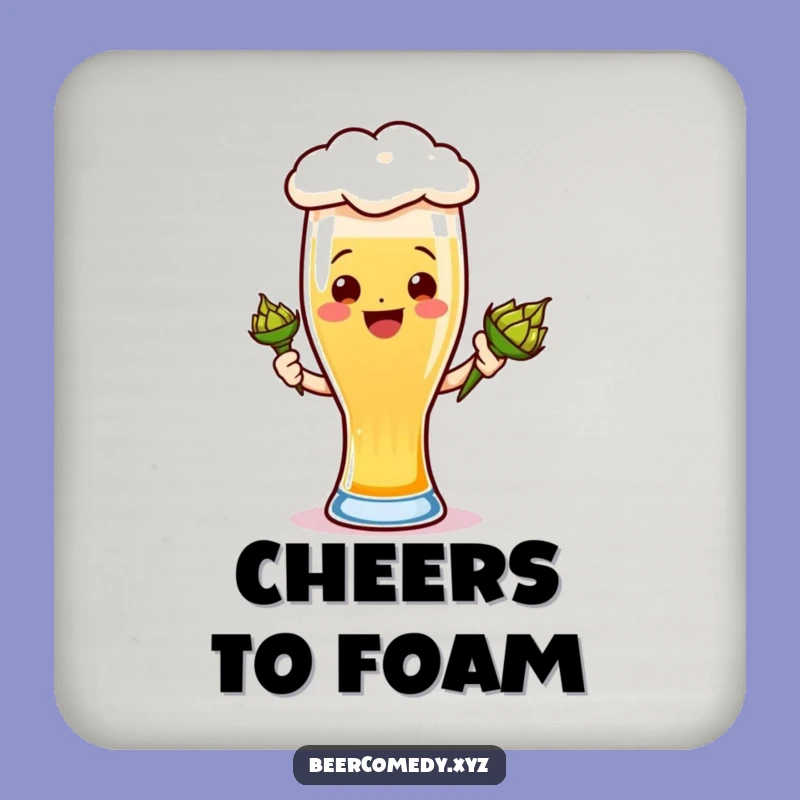 Funny Joyful Ale Glass Coaster - Protect Surfaces with Beer-Themed Fun