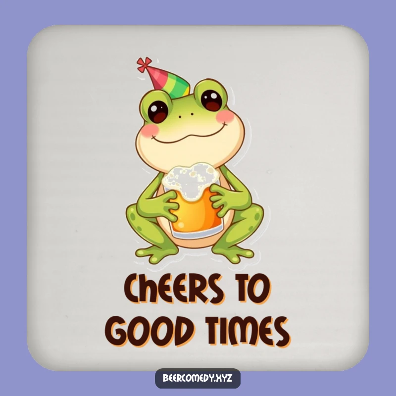 Funny Frog Party Coaster: Protect Surfaces with Festive Amphibian, Cute Funny Gift