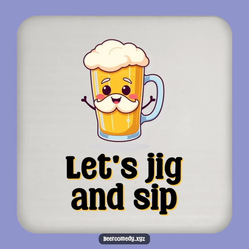 Funny Beer Mug Jig Coaster: Protect Surfaces with Smiling Foam Mustache, Perfect Gift!