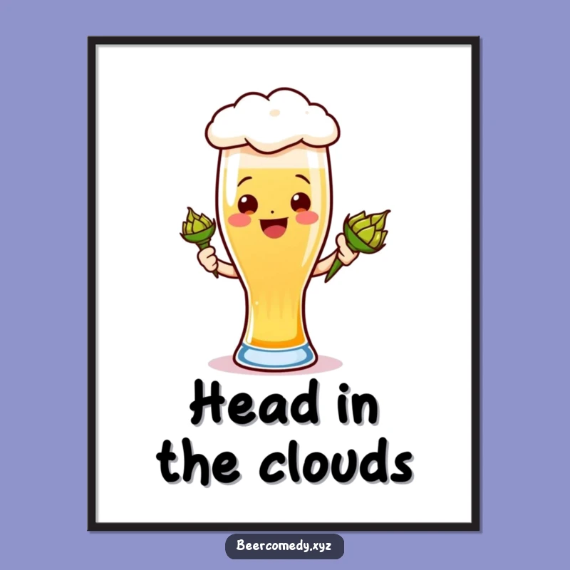 Funny Joyful Ale Glass Poster - Add Laughter to Your Walls with Beer Art