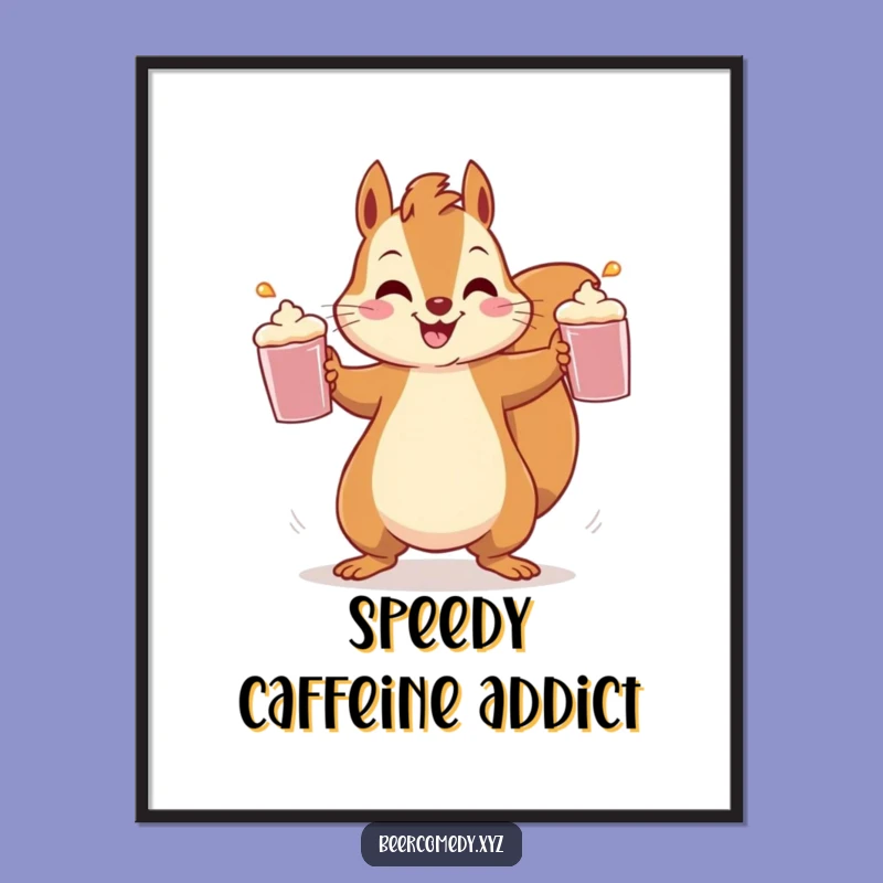 Funny Squirrel Juggling Poster: Whimsical Rodent Art, Instant Funny Gift Decor