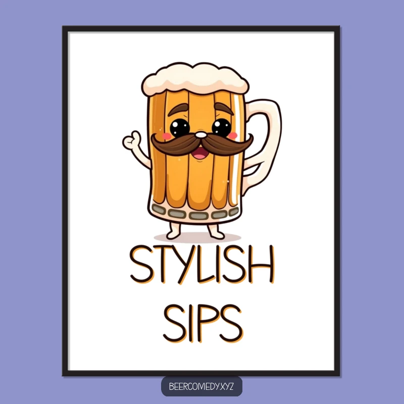 Funny Dancing Stout Mug Poster - Wall Art That Will Make You Chuckle