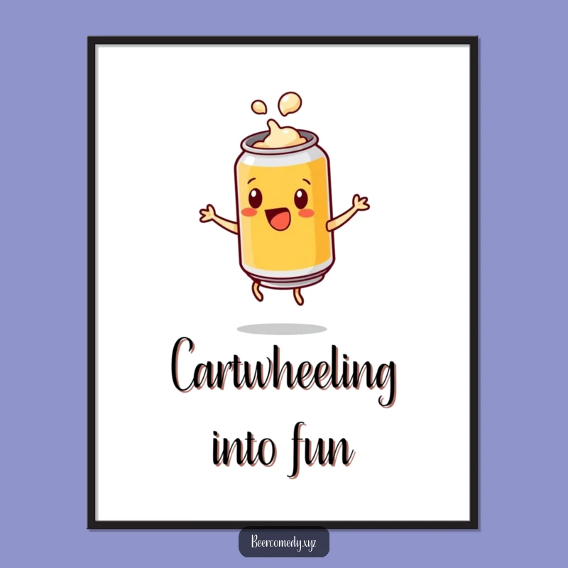 Free Printable Wall Art: Beer Can Cartwheel, Energetic Downloadable Decor for Your Space!