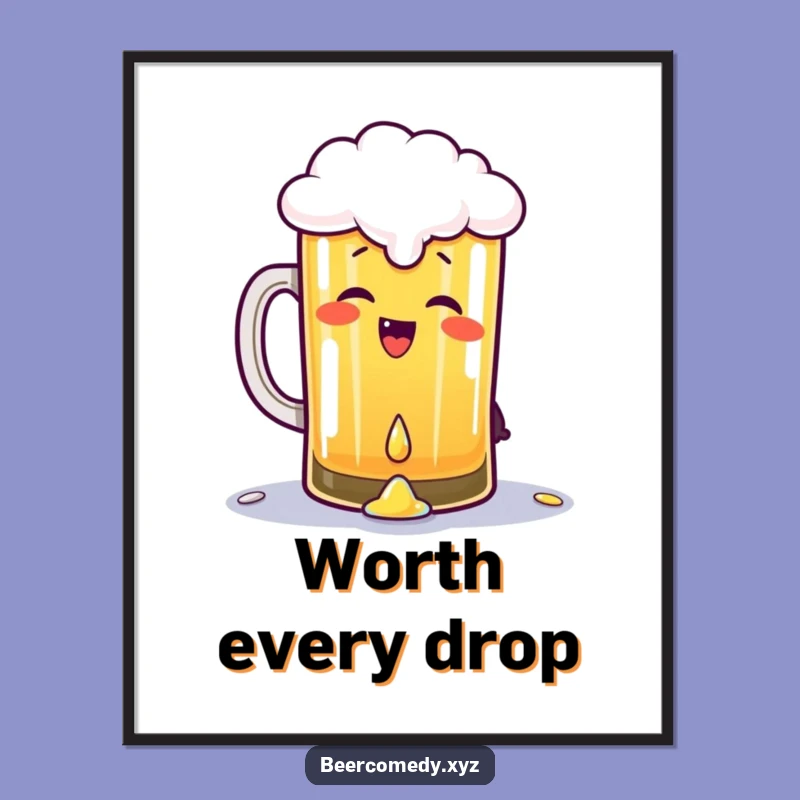 Free Printable Wall Art: Giggling Beer Pint, Hilarious Downloadable Decor for Your Walls!