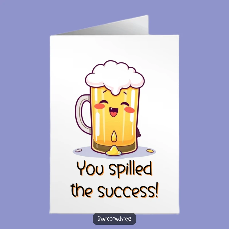 Free Printable Congrats Card: Giggling Beer Pint for a Humorous Downloadable Celebration!
