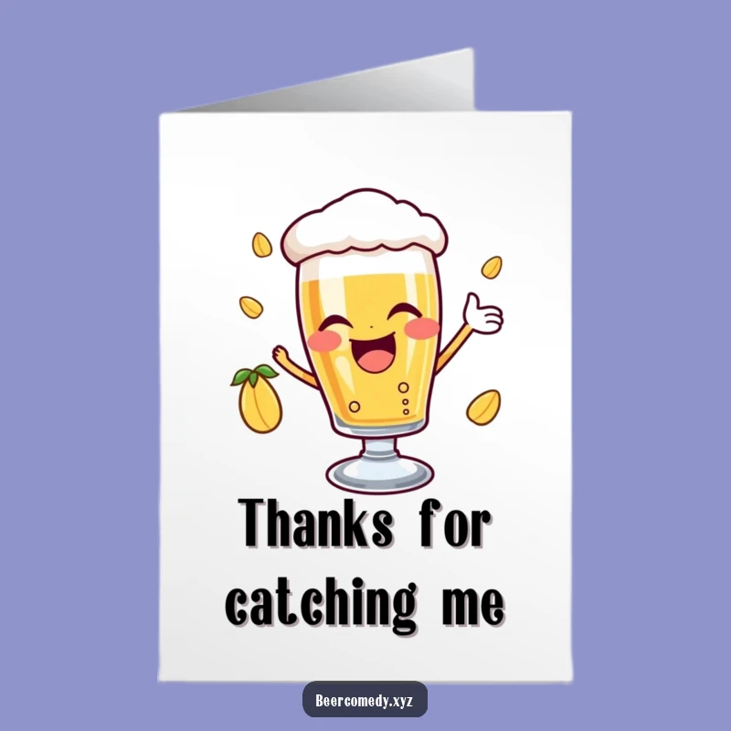 Free Printable Thank You Card: Beer Glass Wink for a Cheerful Downloadable Gift!