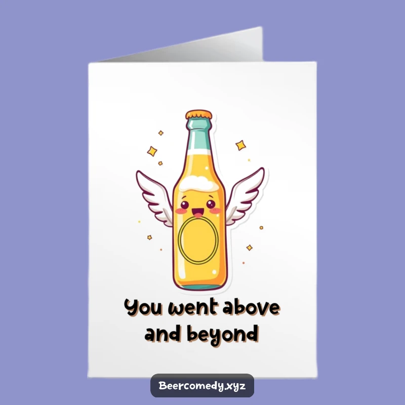 Free Printable Thank You Card: Flying Beer Bottle for a Cheerful Downloadable Gift!
