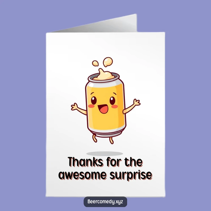 Free Printable Thank You Card: Beer Can Cartwheel for a Playful Downloadable Gift!