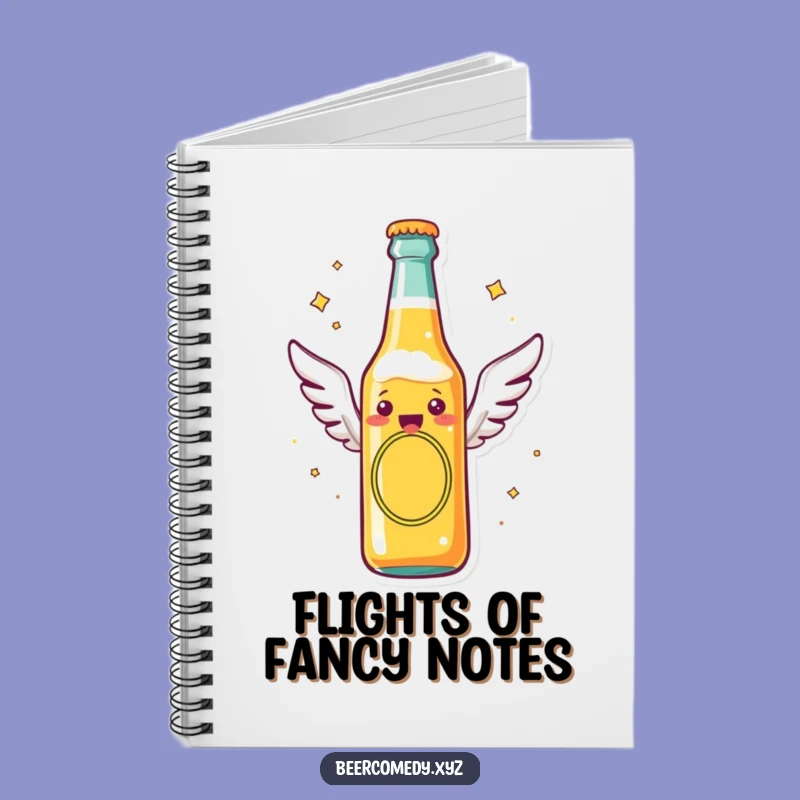 Funny Flying Beer Bottle Notebook: Soaring Thoughts with Cheerful Wings, Perfect Gift!