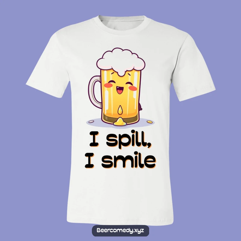 Funny Giggling Beer Pint T-Shirt: Spilling Joyful Drops, Perfect Gift!